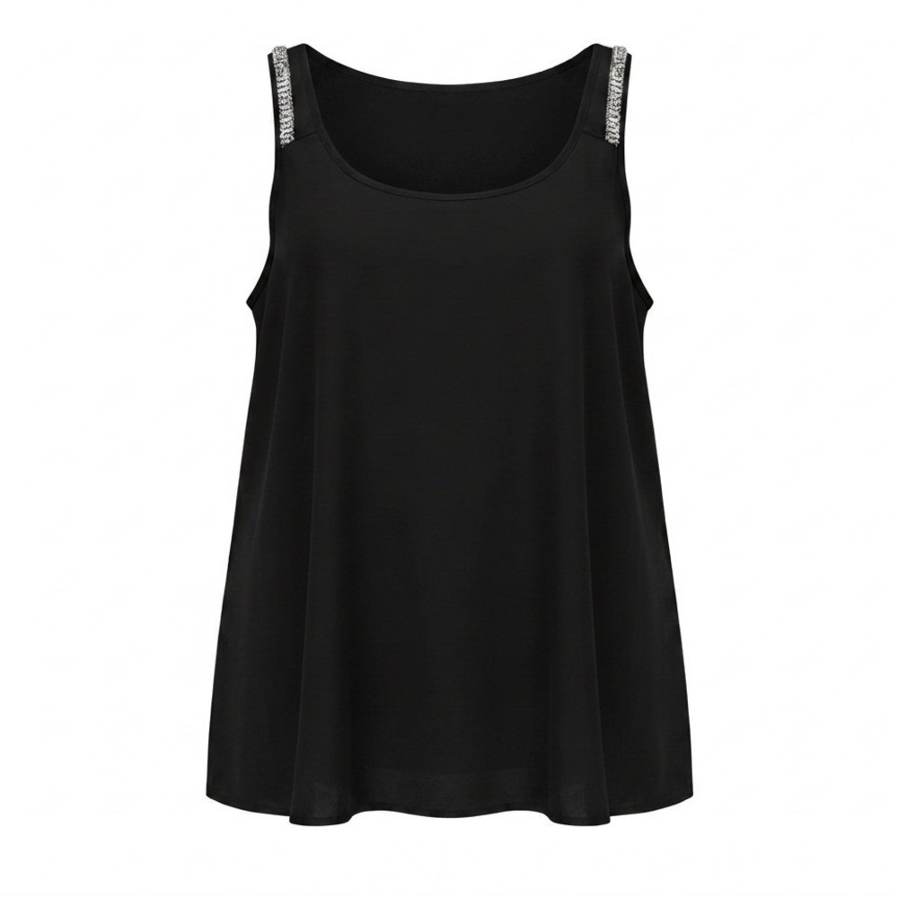 Lane Bryant Plus Size Embellished Black Sleeveless Tank Top Womens Size 28